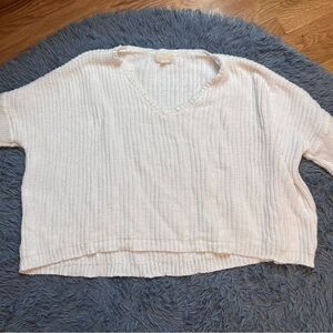 Women's Cream V-Neck Sweater